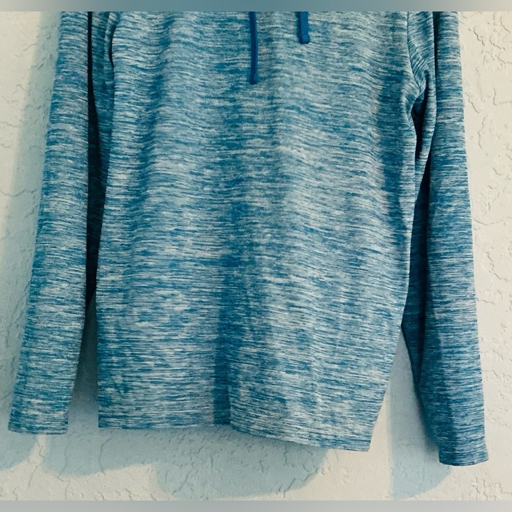 Tek Gear Blue and White Heathered  Men's Long Sleeve Hoodie Top - Picture 3 of 9